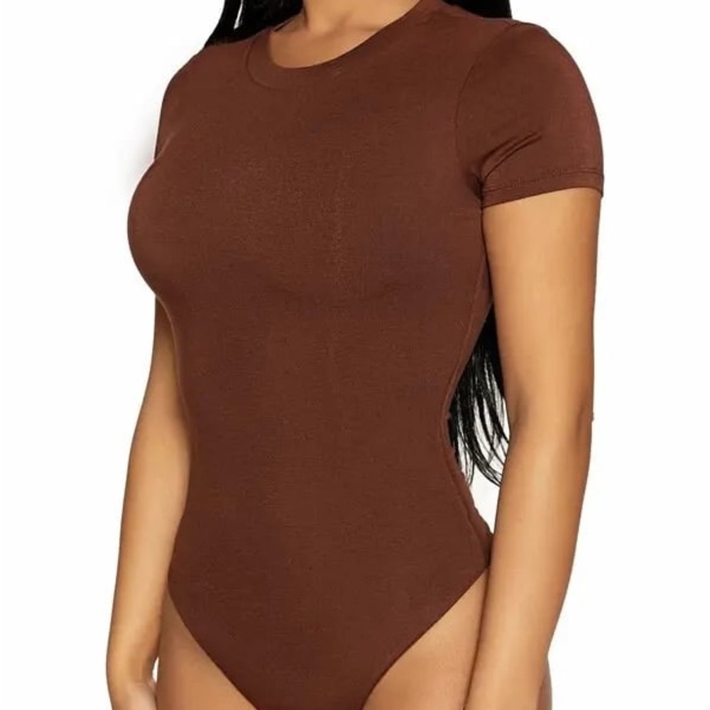 Women's Round Neck Short Sleeve Shirt Top Bodysuit